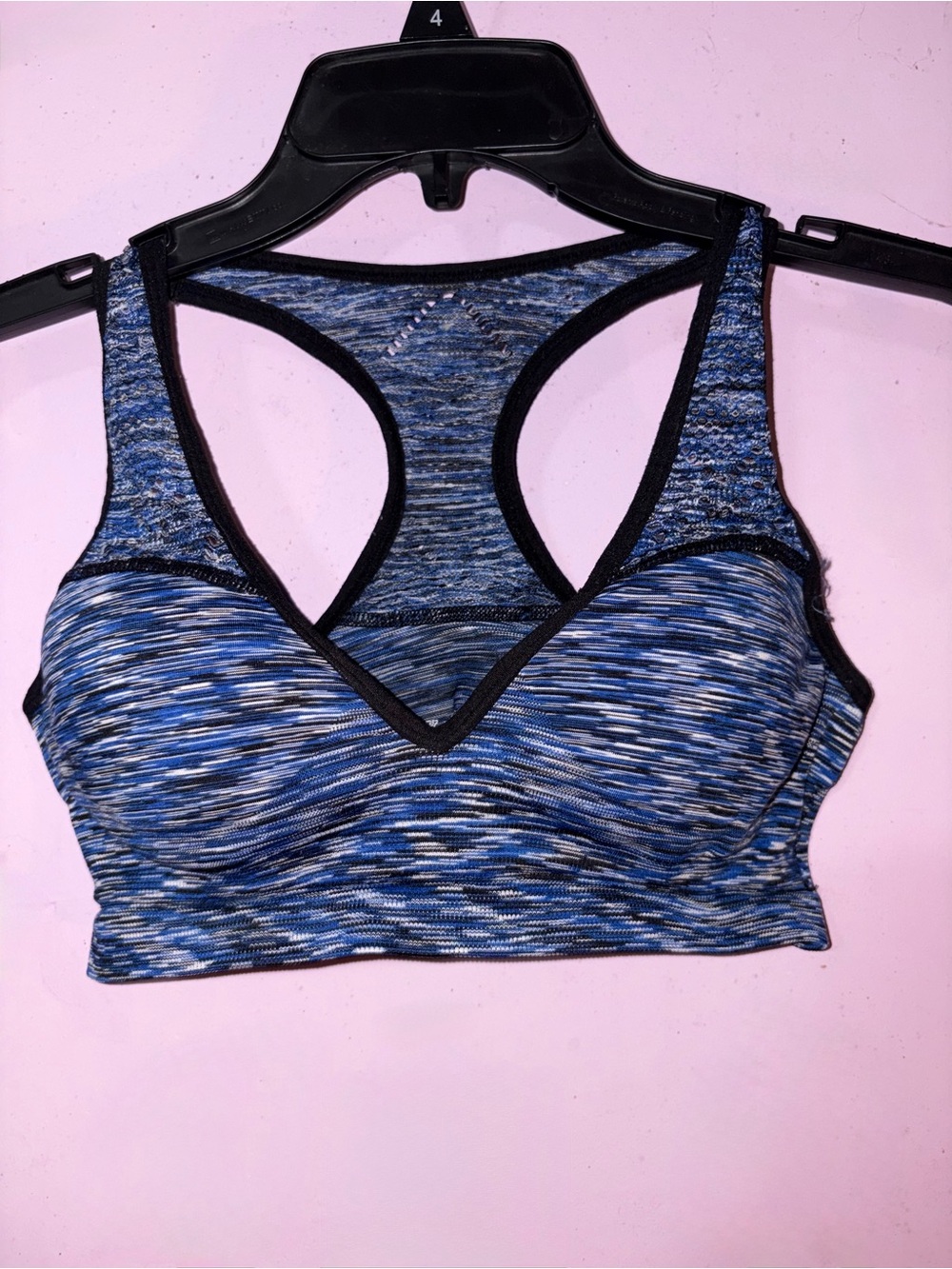 PINK Victoria's Secret Blue Space-Dyed Racerback Sports Bra
